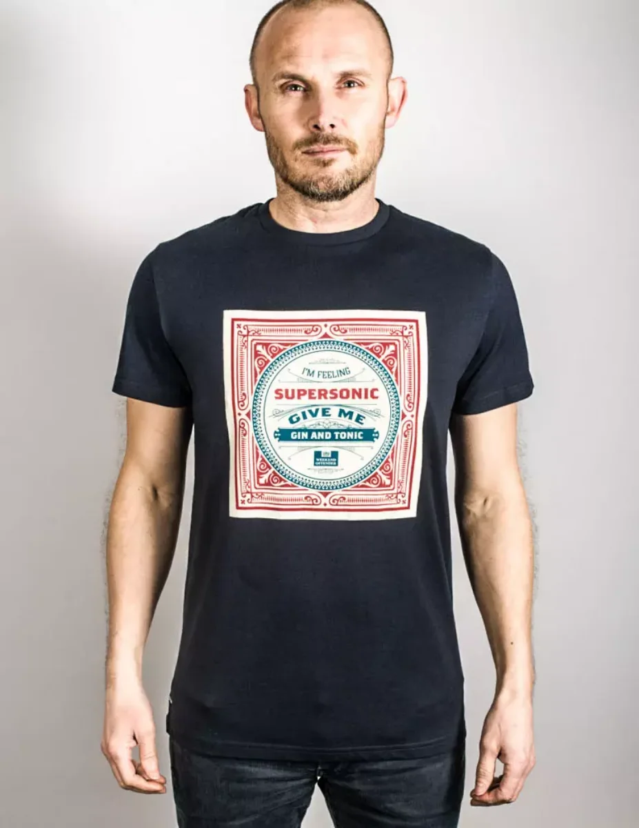 Weekend Offender Supersonic Logo T-Shirt | Navy