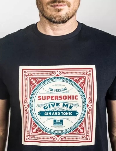 Weekend Offender Supersonic Logo T-Shirt | Navy