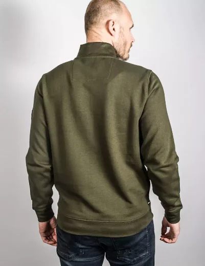Weekend Offender Doublegrove St Zip Neck Sweater | Dark Green