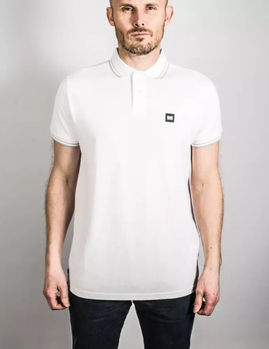 Weekend Offender Temple City Tipped Polo | White
