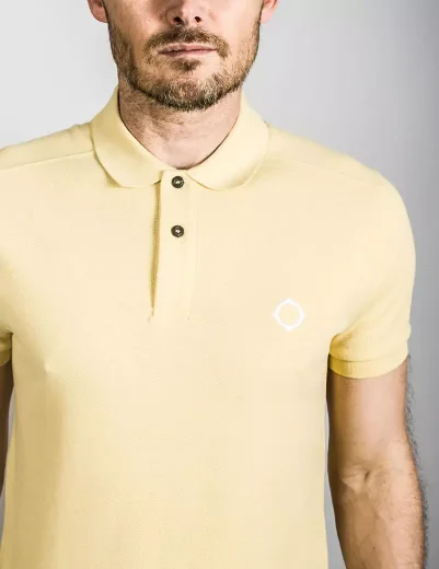 MA STRUM Short Sleeve Pique Polo Shirt | Mellow Yellow