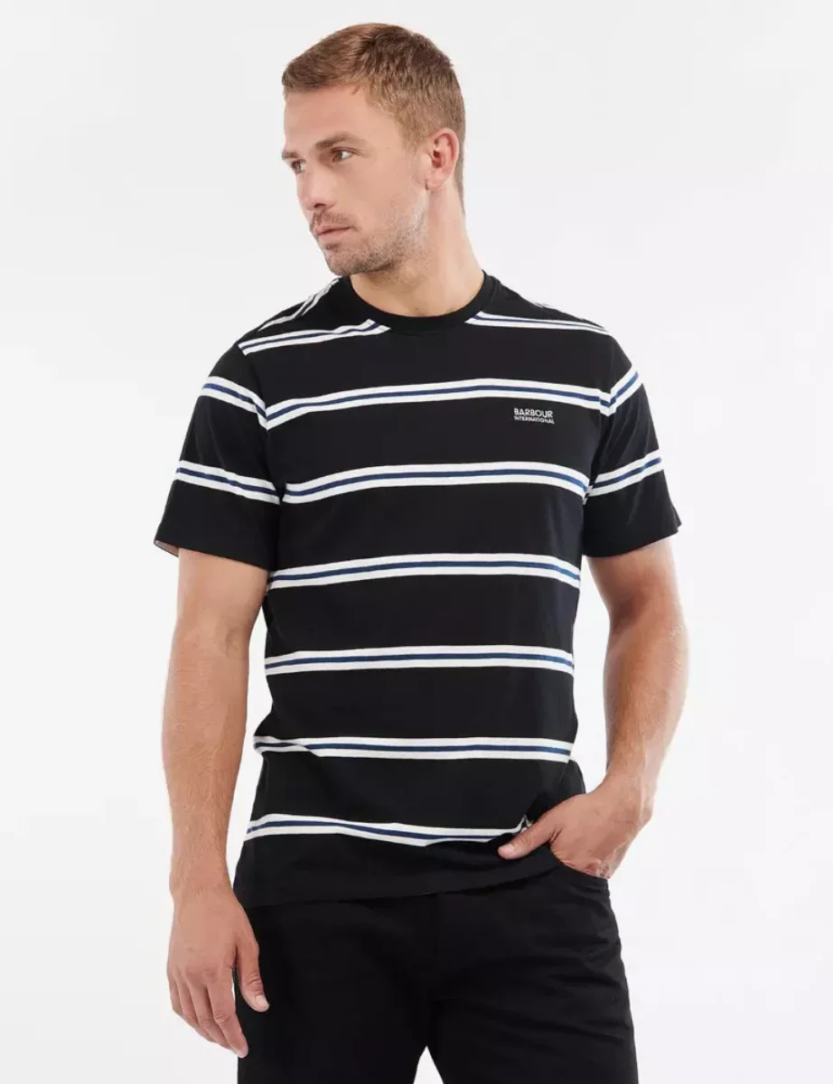 Barbour Intl Pipe Stripe T-Shirt | Black