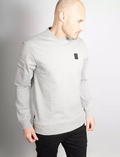 Luke Hunter Pocket Sweatshirt | Mid Marl Grey