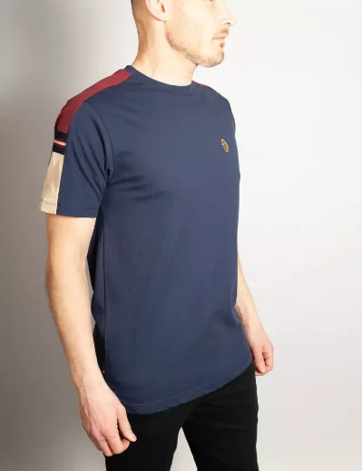 Luke Sport Hail Colour Block T-Shirt | Dark Navy