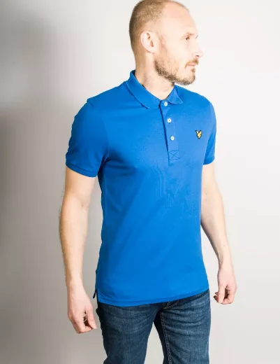 Lyle & Scott Men's Organic Cotton Plain Polo Shirt | Bright Blue