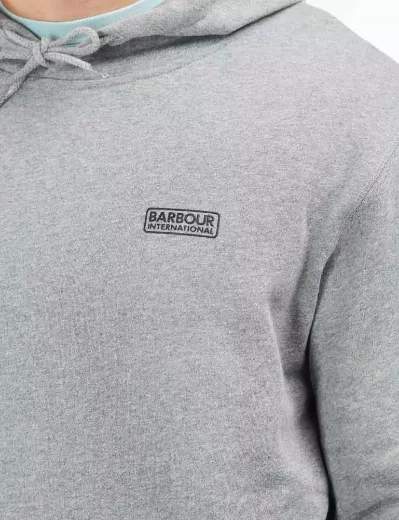 Barbour Intl Small Logo Hoodie | Anthracite Marl