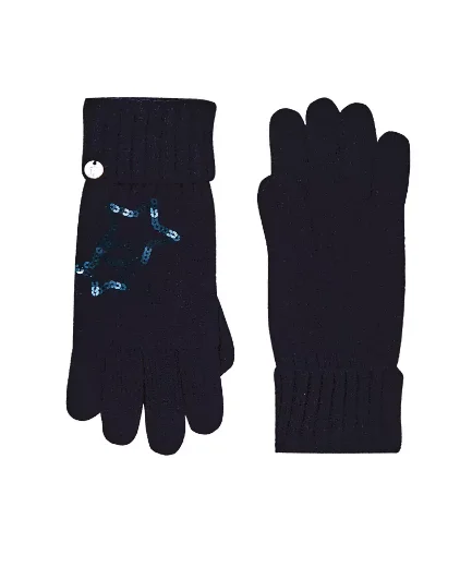 Joules Tilda Sequin Star Knitted Gloves | Navy