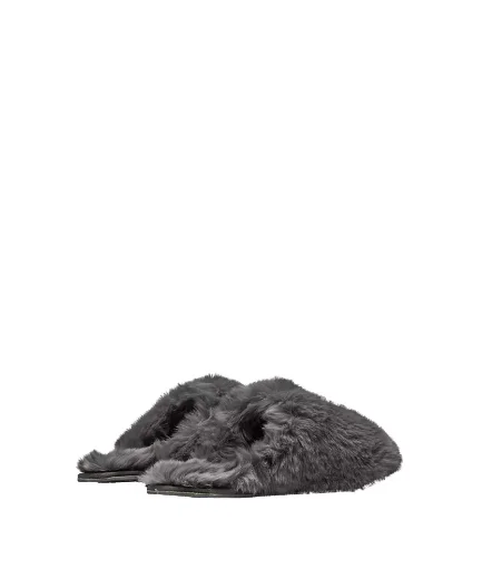Joules Cosy Faux Fur Mule Slippers | Grey