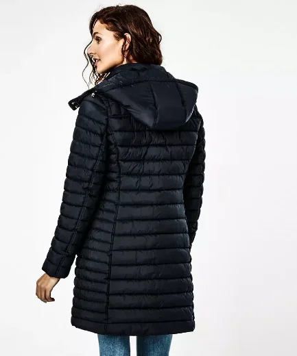 Joules Cantebury Long Luxe Padded Jacket | Navy
