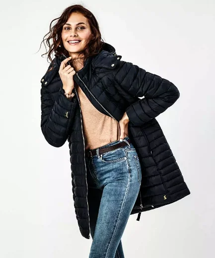 Joules Cantebury Long Luxe Padded Jacket | Navy