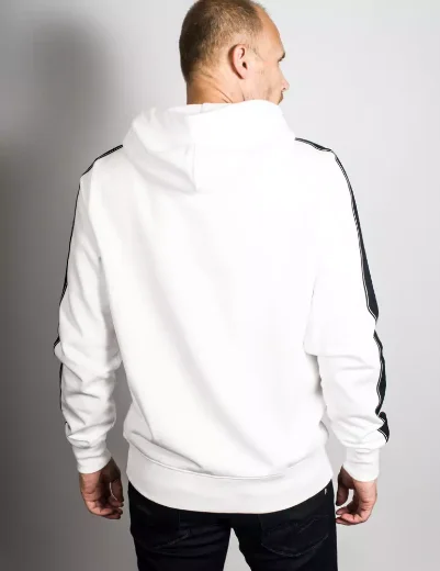 Tommy Hilfiger Taped Logo Zip Through Hoodie | White
