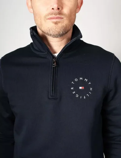 Tommy Hilfiger Roundall Logo Half Zip Sweatshirt | Navy