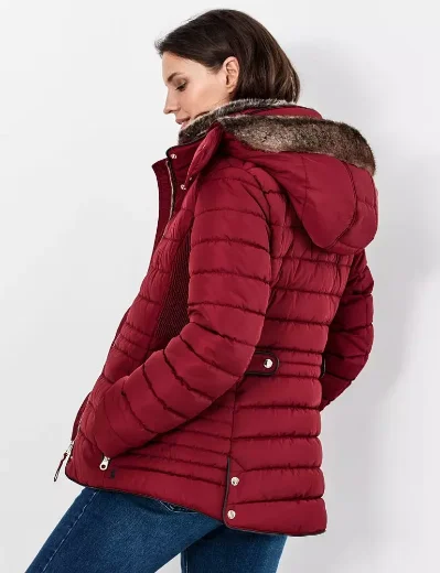 Joules Womens Gosway Padded Jacket | Red Wine