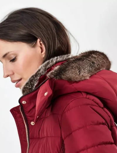 Joules Womens Gosway Padded Jacket | Red Wine