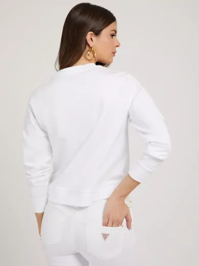 Guess Women's Ariadna  Flower G Logo Sweatshirt | White