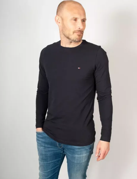Tommy Hilfiger Stretch Slim Fit Long Sleeve T-Shirt | Navy Tommy Hilfiger Stretch Slim Fit Long Sleeve T-Shirt | Navy