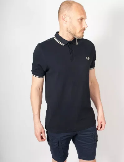Fred Perry Tipped Polo Shirt | Navy/Snow White/Oyster
