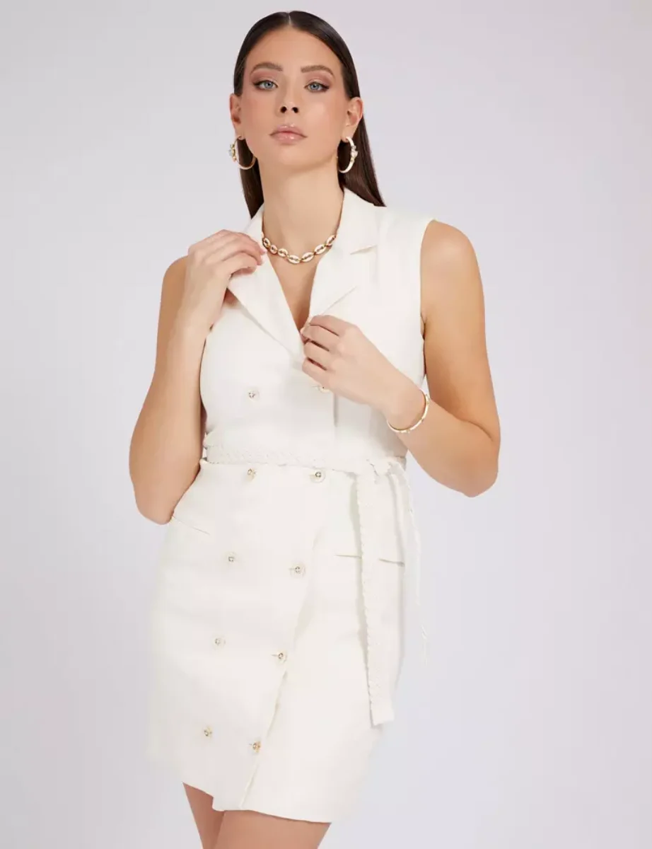 Guess Women's Sleeveless Keira Blazer Dress | Cream