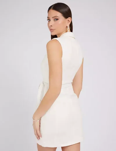 Guess Women's Sleeveless Keira Blazer Dress | Cream