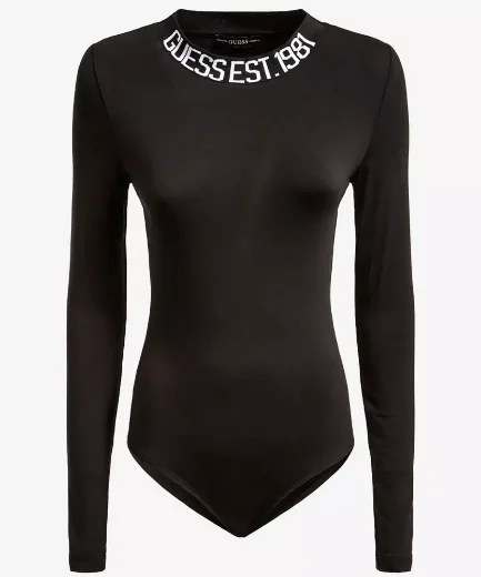 Guess Charyl Logo Collar Bodysuit | Black