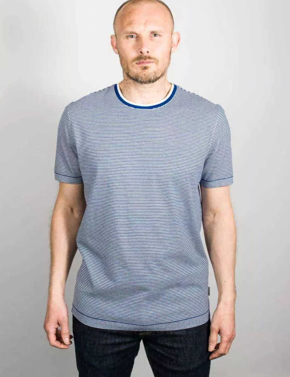 Ted Baker RAKI Fine Stripe T-Shirt | Blue