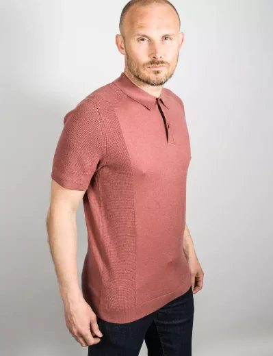 Ted Baker BUMP Short Sleeve Knitted Polo | Pink