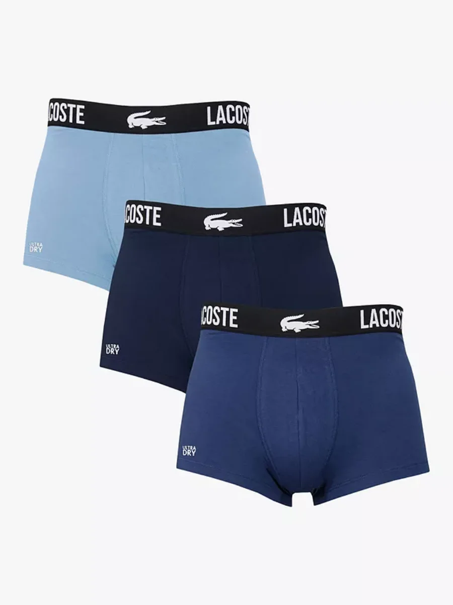 Lacoste 3 Pack Casual Cotton Boxer Short | Blue