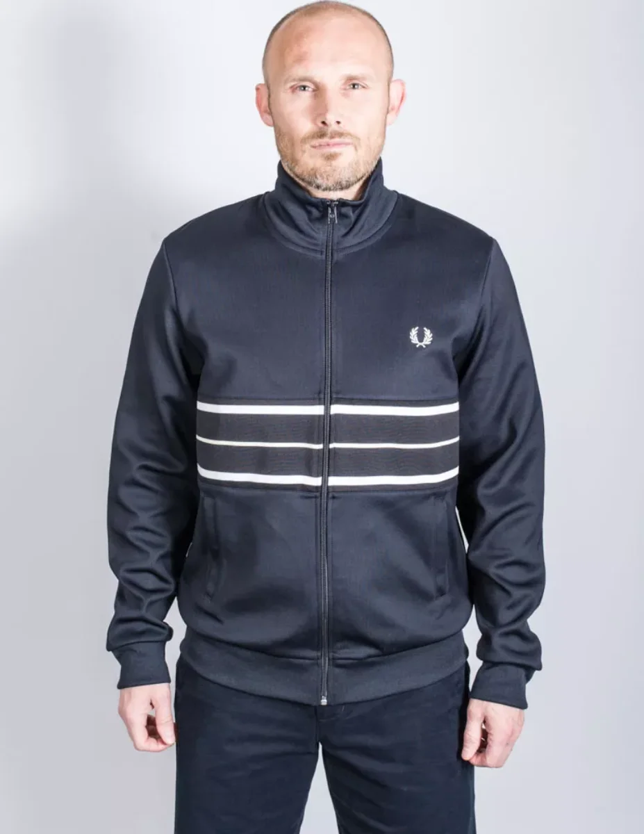 Fred Perry Tramline Panel Track Jacket | Navy