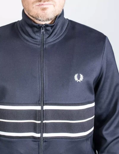 Fred Perry Tramline Panel Track Jacket | Navy