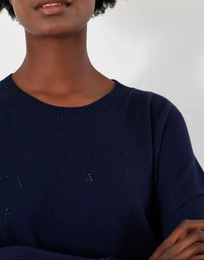 Joules Juniper Pointelle Jumper | Navy