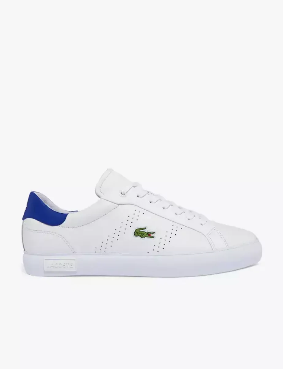 Lacoste Powercourt 2.0 Leather Trainer | White\Blue