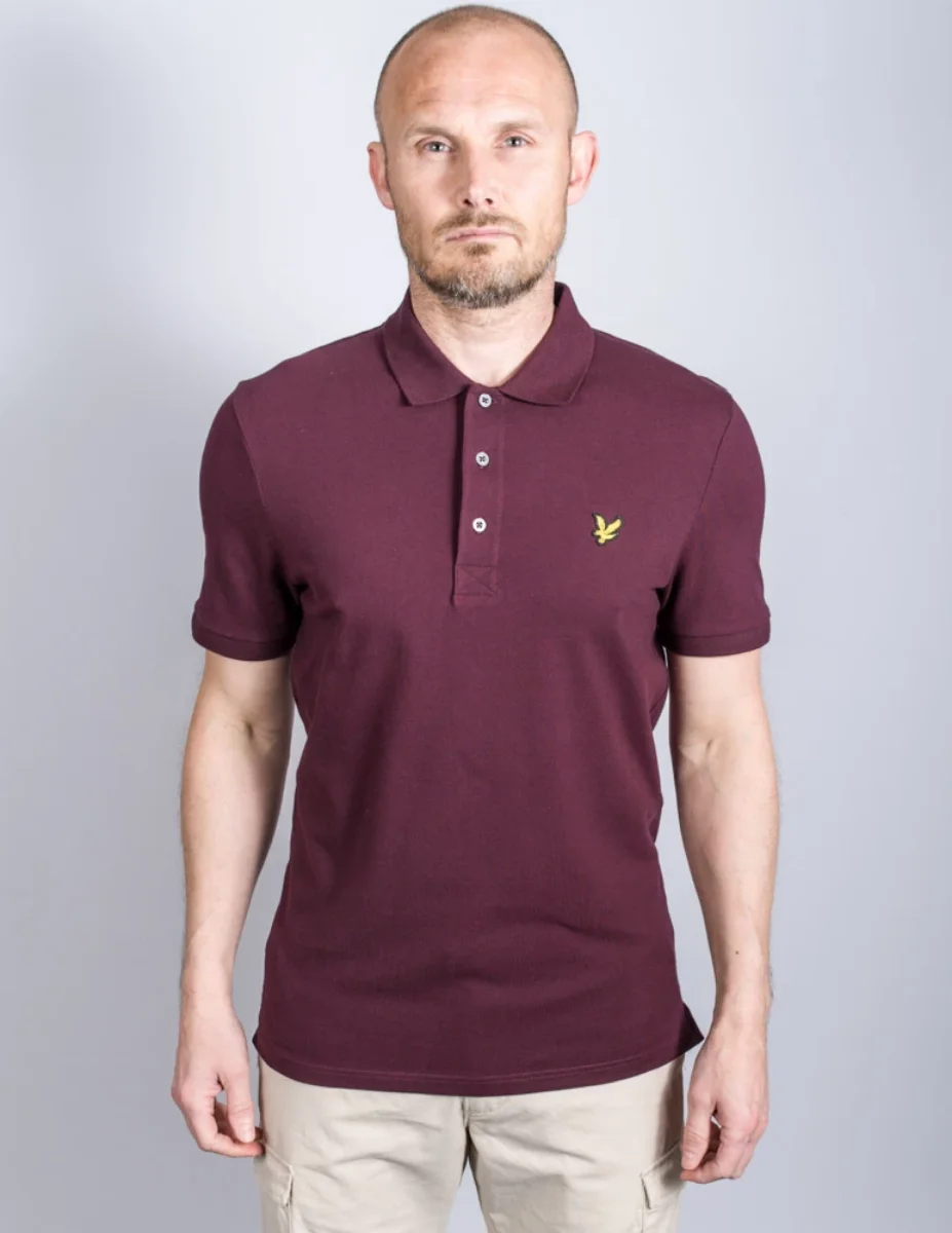 Lyle & Scott Men's Organic Cotton Plain Polo Shirt | Burgundy