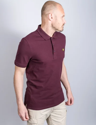 Lyle & Scott Men's Organic Cotton Plain Polo Shirt | Burgundy