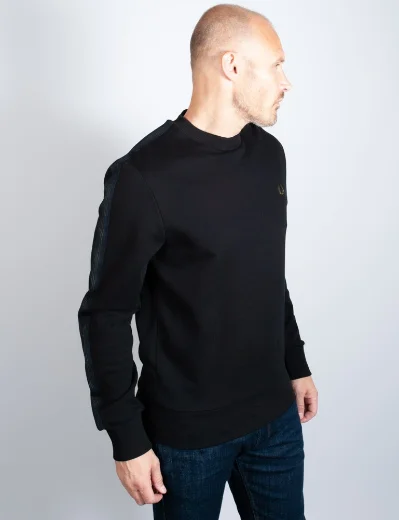 Fred Perry Knitted Tape Sweatshirt | Black