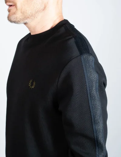 Fred Perry Knitted Tape Sweatshirt | Black