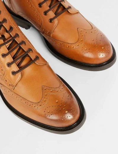 Ted Baker Wadelan Leather Brogue Boot | Tan