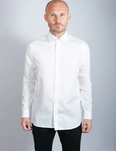 Ted Baker Layer Long Sleeve Shirt | White Ted Baker Layer Long Sleeve Shirt | White
