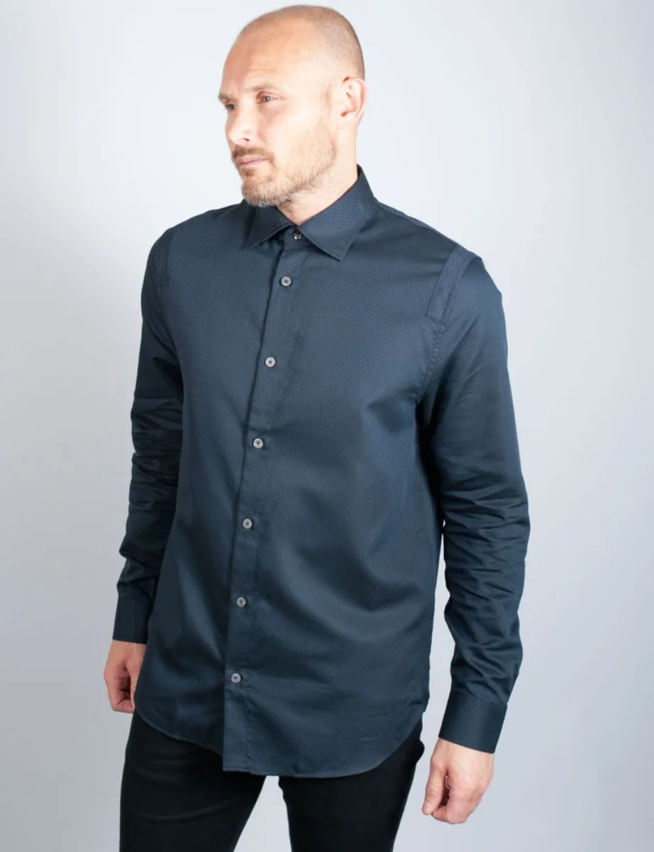 Ted Baker Layer Long Sleeve Shirt | Navy