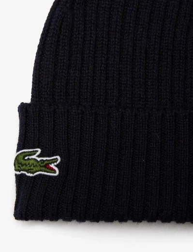 Lacoste Knitted Wool Beanie | Navy