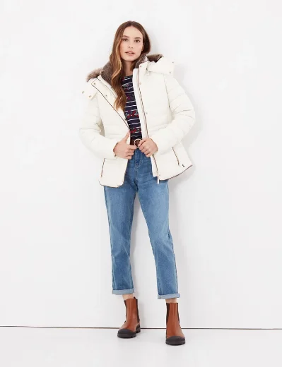Joules Womens Gosway Padded Jacket | Winter White