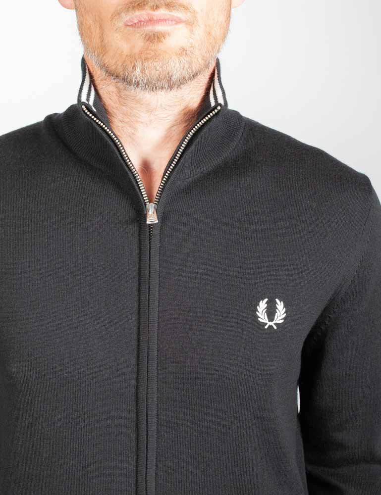 Cockney Rebel Fashions. Fred Perry Classic Zip Through Cardigan