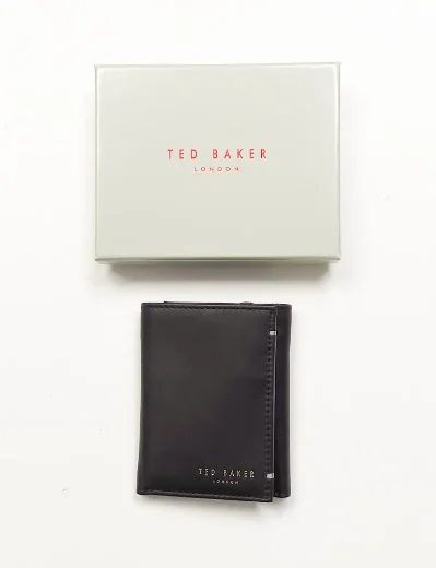 Ted Baker Jonnys Trifold Leather Wallet | Black