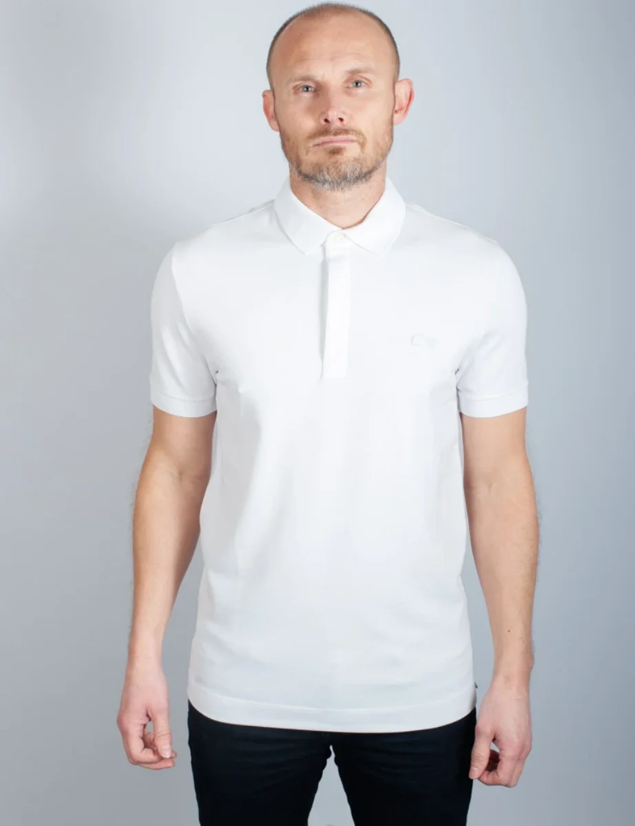 Lacoste Men's Paris Polo Shirt Cotton Stretch Pique | White