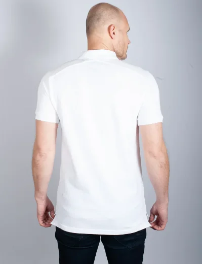MA Strum Short Sleeve Pique Polo Shirt | White