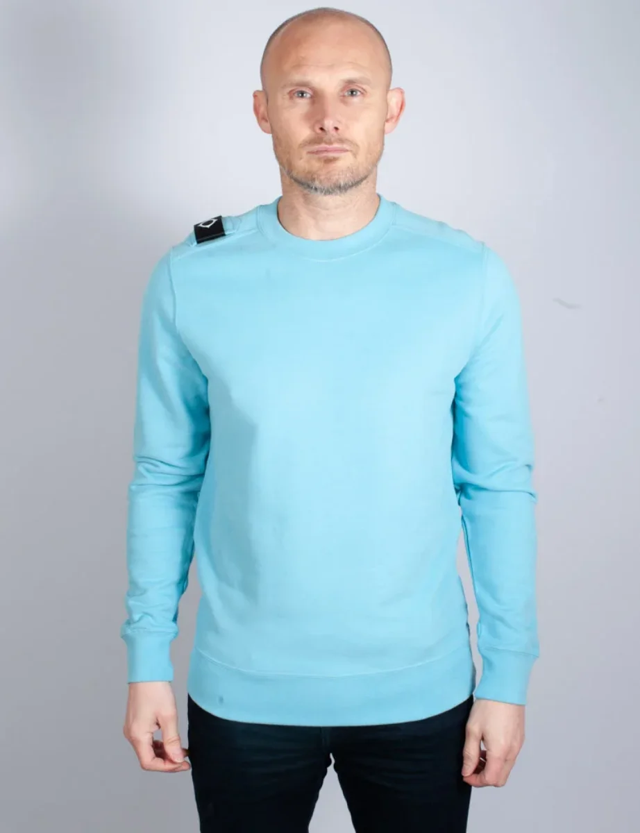 Cockney Rebel Fashions. MA Strum Core Crew Neck Sweater | Sea Blue