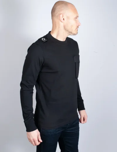 MA Strum LS Cargo Pocket T-Shirt | Black