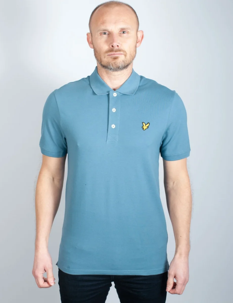Lyle & Scott Men's Cotton Plain Polo Shirt | Skipton Blue