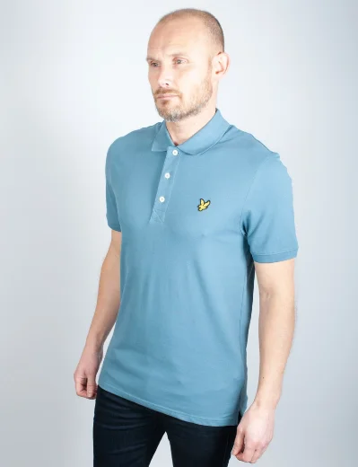 Lyle & Scott Men's Cotton Plain Polo Shirt | Skipton Blue