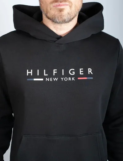 Tommy Hilfiger New York Logo Hoody | Black