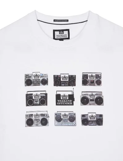 Weekend Offender Boombox Graphic T-Shirt | White